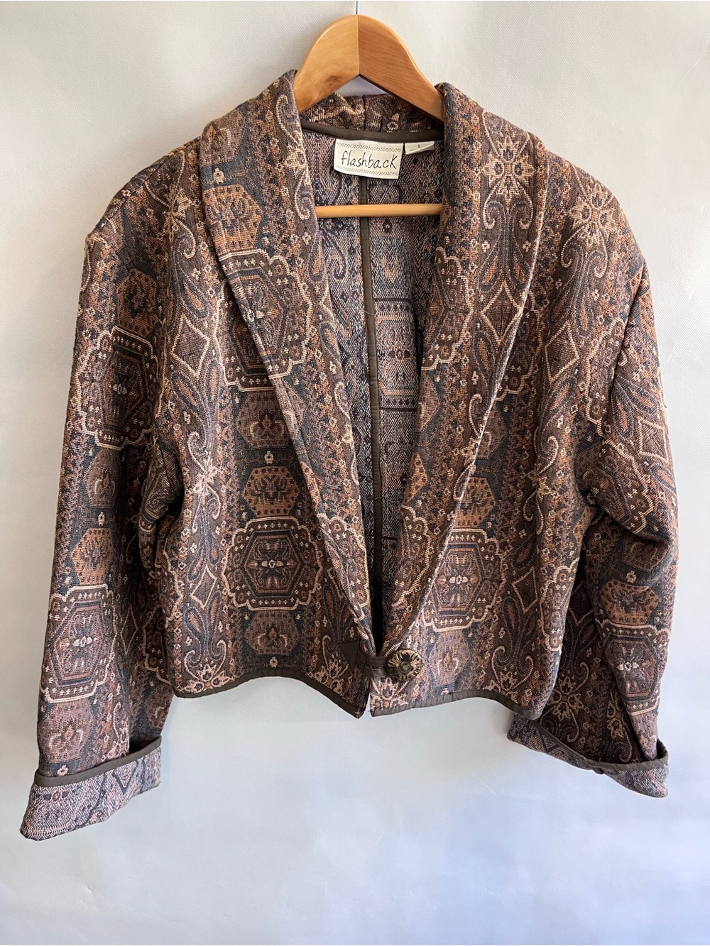 Vintage Flashback Tapestry Cropped Jacket 90’s